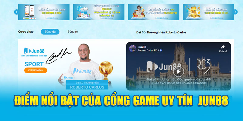 Điểm nổi bật của cổng game uy tín Jun88